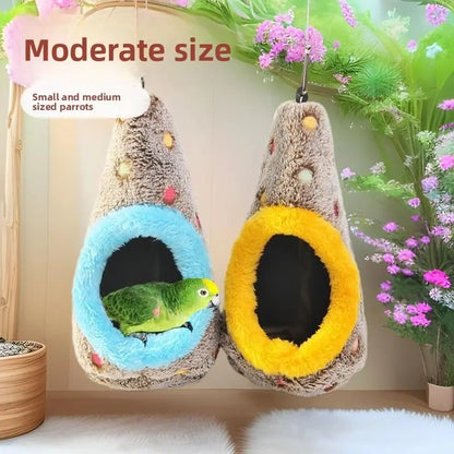 Egg-Shaped Warm Plush Hanging Bird Cage Nest, Winter Nesting House for Small-Medium Birds - Birdcage Liner, Pet Supplies Cages & Accessories (Fits Parrots, Finches)